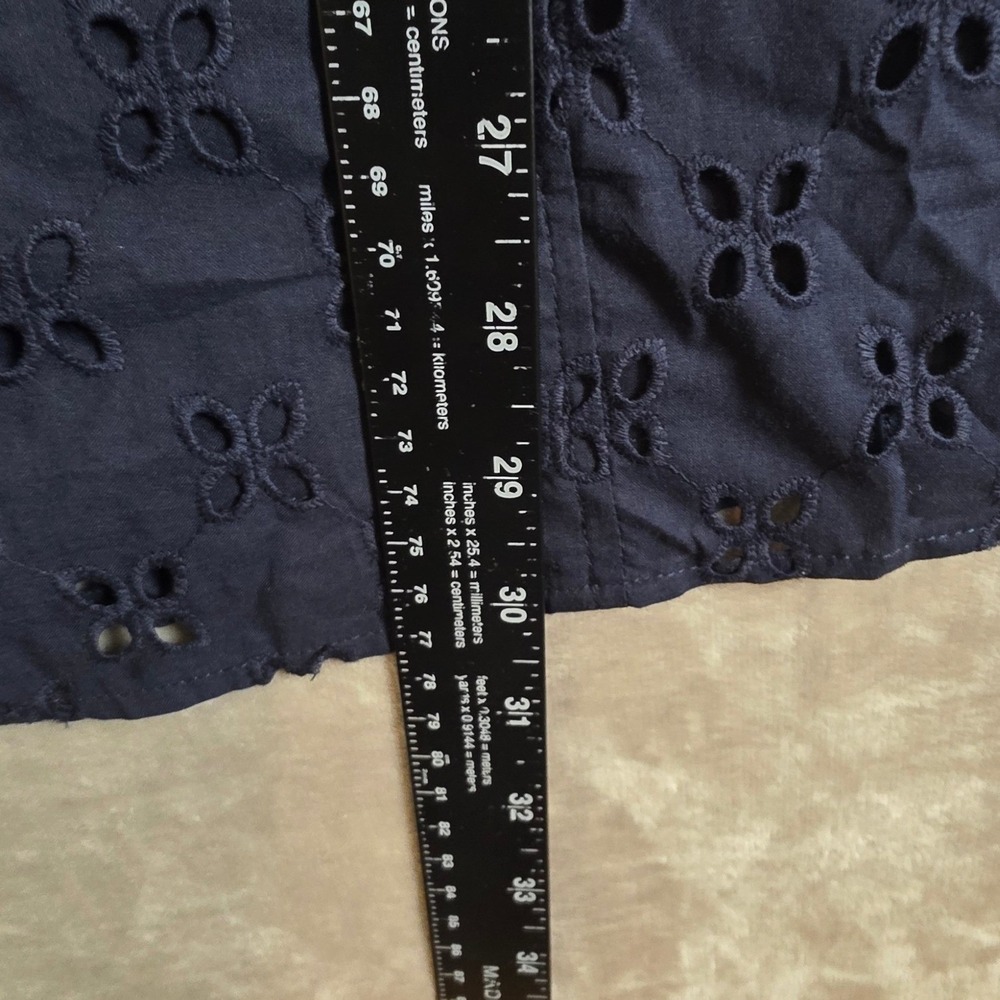 Soft Surroundings Eyelet Lace Tunic Top Navy Blue Waves End NWT Medium M 10-12 - Picture 11 of 13
